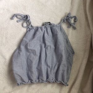Light blue tie crop top